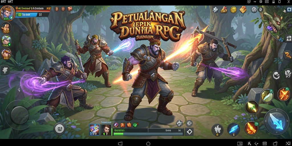 Screenshot gameplay 6RT menampilkan pertarungan epik dan karakter yang menarik.