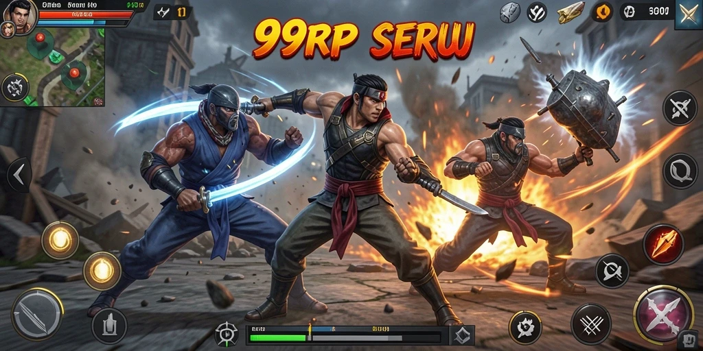 Gameplay seru 99RP dengan pertarungan intens dan karakter unik.
