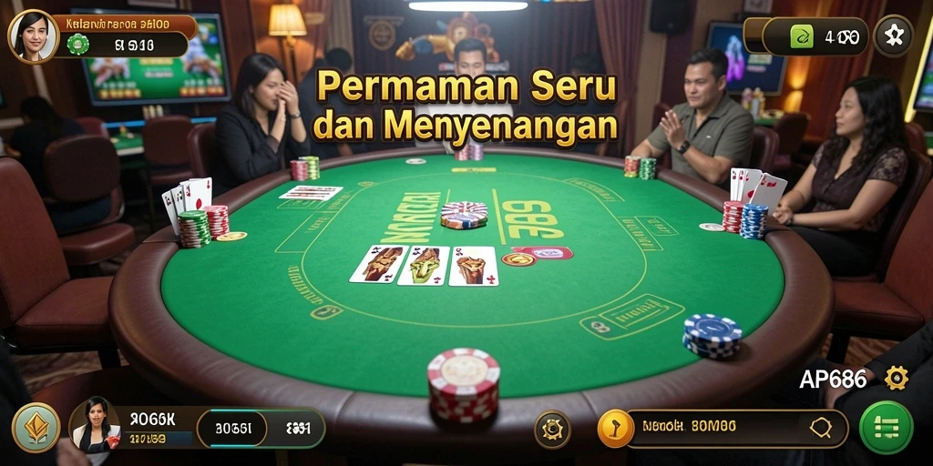 Tampilan menarik dari gameplay Poker di AP686.