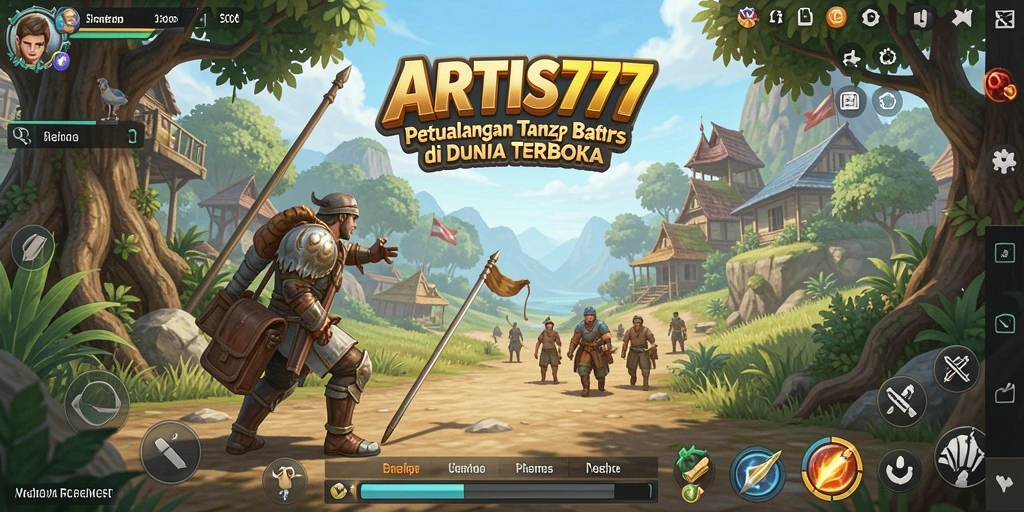 Tampilan gameplay dari ARTIS777 yang menunjukkan dunia terbuka yang luas.