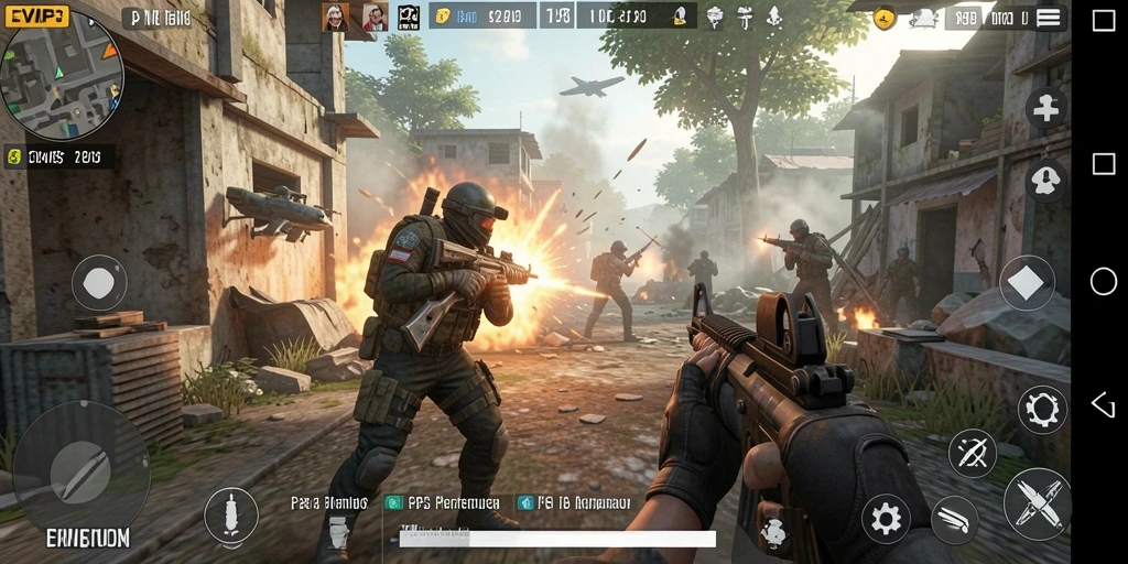 Tampilan aksi mendebarkan dalam game FPS EVIP3.