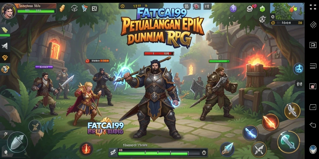 Tampilan utama gameplay FATCAI99 dengan karakter yang beraksi dalam petualangan RPG.