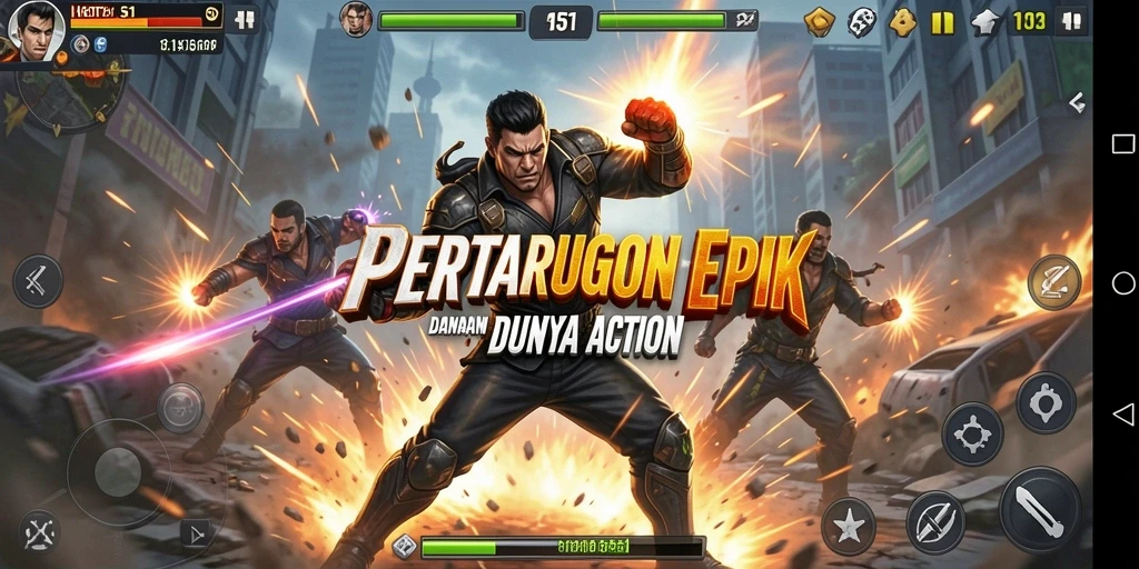 Gameplay HOT51 dengan aksi pertarungan yang mendebarkan.