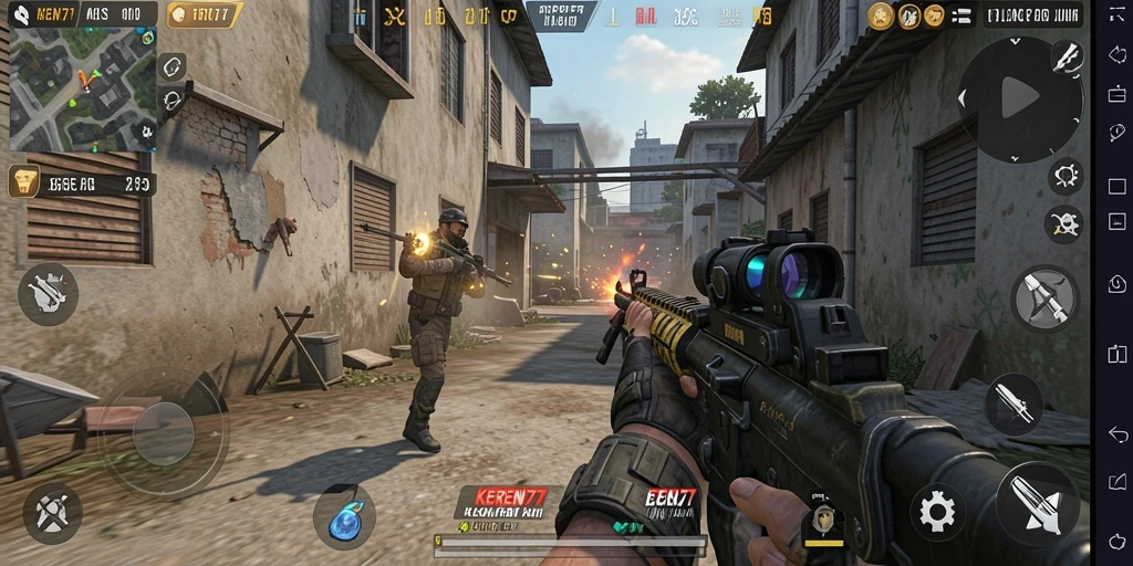Tangkapan layar dari gameplay KEREN77 yang dinamis dan penuh aksi.