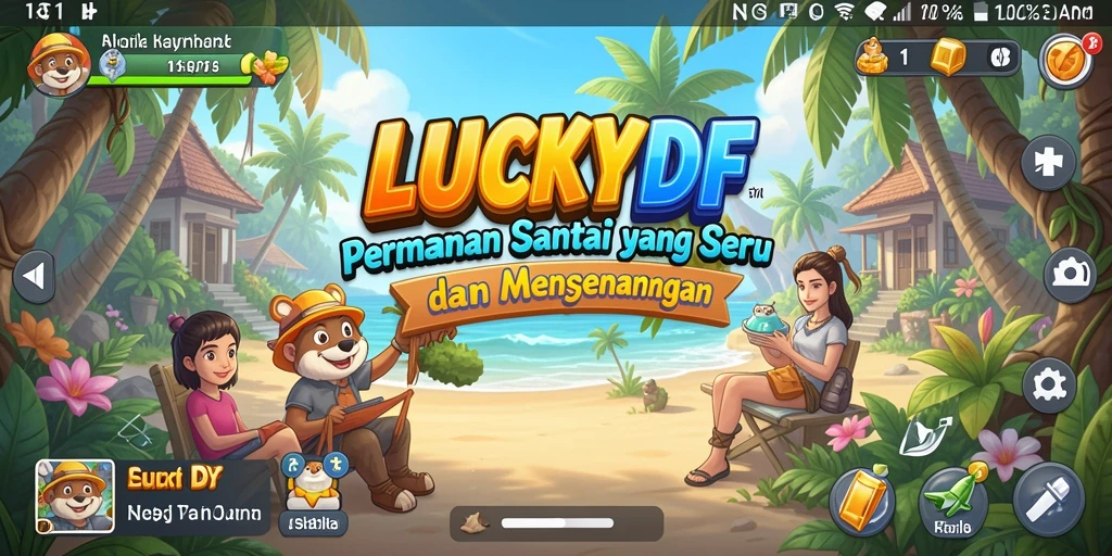 Tampilan gameplay LUCKYDF yang menarik dan berwarna.