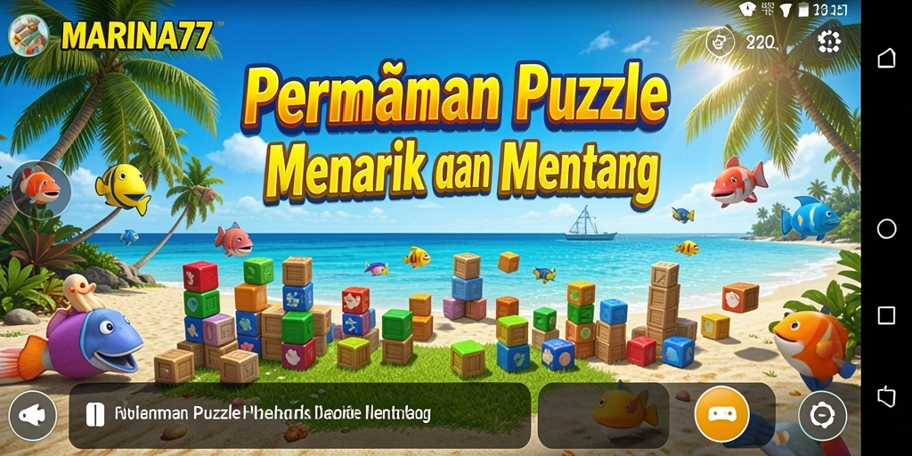 Screenshot utama MARINA77 menampilkan gameplay seru dari puzzle yang menantang.