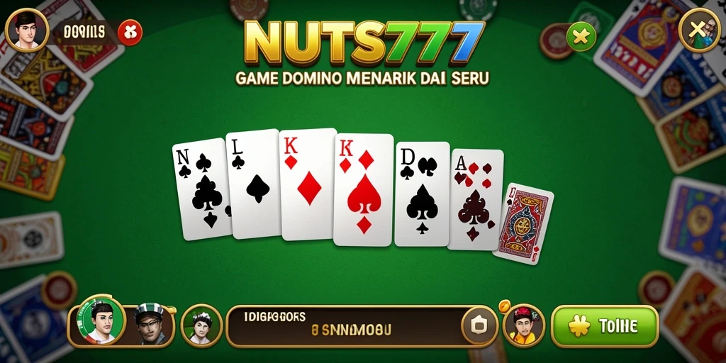 Screenshot gameplay NUTS777 menampilkan aksi seru permainan Domino.