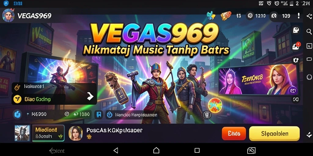 Tampilan gameplay <strong>VEGAS969</strong> yang interaktif dengan musik yang menggetarkan.