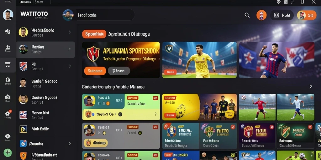 Tampilan utama WATITOTO dengan berbagai pilihan taruhan olahraga